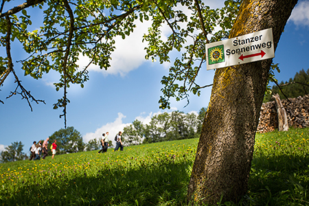 Baum mit Schild Stanzer Sonnenweg